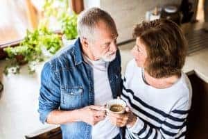 Husband and wife talking face to face